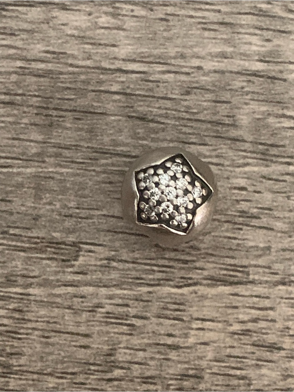 Pandora Silver Star Pave Charm with Clear Crystals
